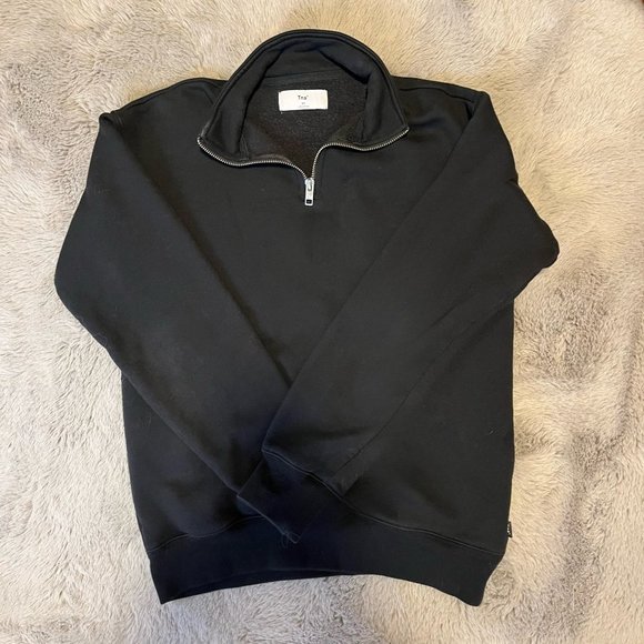 (SOLD) ARITZIA TNA Black Warm-Up 1/4 Zip Sweatshirt Women Size XS - Picture 2 of 4